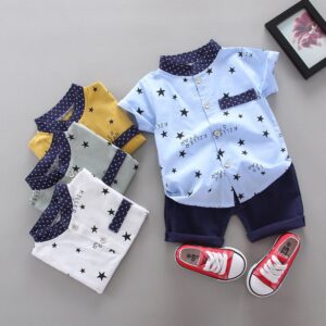 Boys Fashion Shirt Two-Piece Set