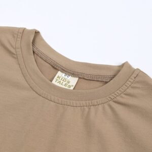 Kids Casual Solid Color Round Neck Short Sleeve T-Shirt And Shorts Set