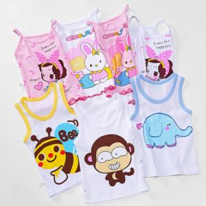 Children Kids Baby Fashion Boys Girls Sleeveless Cartoon Print Basic Casual Vest