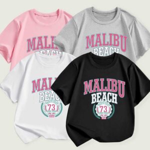 Kids Toddler Boys Girls Alphabet Print Short Sleeve T-Shirt