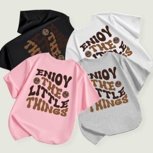 Kids Toddler Boys Girls Alphabet Print Short Sleeve T-Shirt