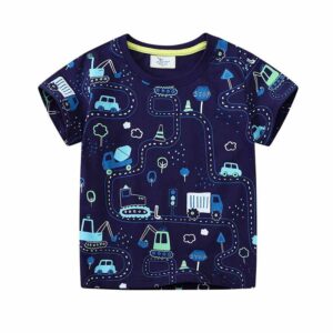 Kids Toddler Boys Casual Cute Car Print Short Sleeve T-Shirt