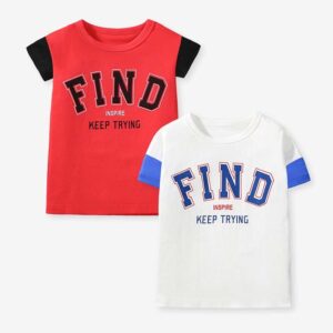 Kids Toddler Boys Casual Alphabet Short Sleeve T-Shirt