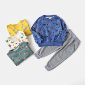 Kids Toddler Boys Casual Long Sleeve Sweatshirts Pants Sets