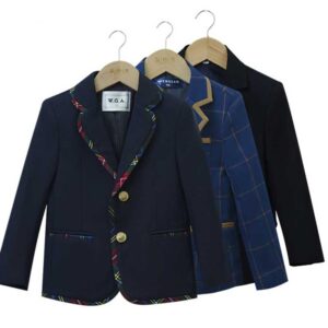 Kids Big Boys Girls Fashion Casual British Style Long Sleeve Lapel Suit