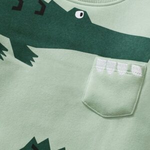 Kids Toddler Boys Autumn Winter Casual Crocodile Print Long Sleeve Sweatshirts Trousers Sets