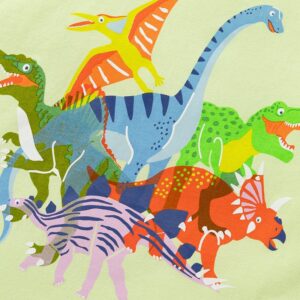 Kids Toddler Boys Girls Casual Cute Dinosaur Print Short Sleeve Round Neck T-Shirt