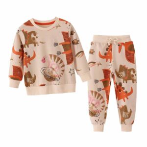 Kids Toddler Boys Spring Autumn Casual Cute Cartoon Print Long Sleeve Sweatshirts Trousers Sets