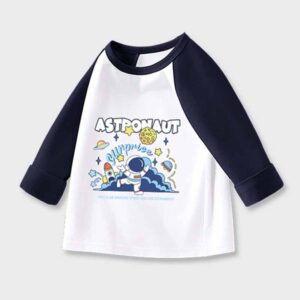 Kids Toddler Boys Girls Casual Cute Cartoon Print Long Sleeve Round Neck T-Shirt