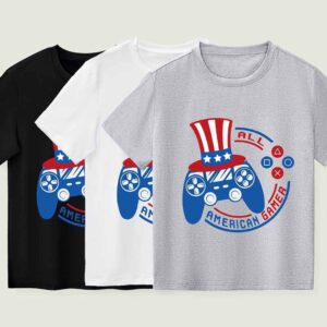 Kids Toddler Boys Fashion Casual Cartoon Print Short Sleeve Round Neck T-Shirt