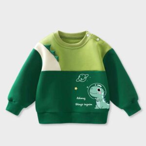 Kids Toddler Boys Spring Autumn Casual Cute Cartoon Dinosaur Print Long Sleeve Sweatshirts