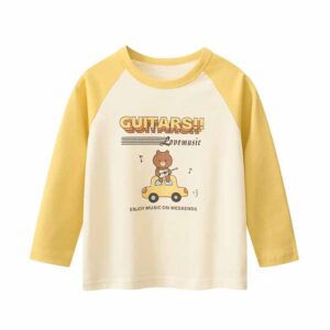 Kids Toddler Boys Girls Casual Cute Alphabet Cartoon Print Long Sleeve Round Neck T-Shirt