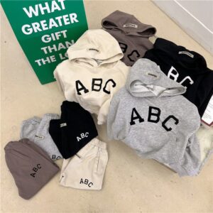 Kids Toddler Boys Fashion Casual Alphabet Print Long Sleeve Hoodies Trousers Sets