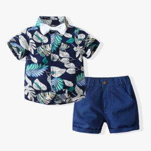 Kids Toddler Boys Party Holiday British Style Short Sleeve Lapel Shirt Shorts Sets