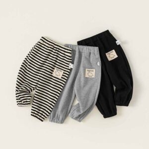 Kids Toddler Boys Girls Casual Cute Stripe Print Trousers