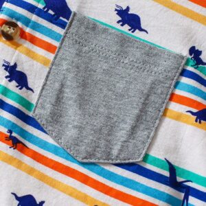 Kids Toddler Boys Casual Cute Cartoon Dinosaur Print Long Sleeve Lapel Shirt Pants Sets