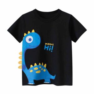 Kids Toddler Boys Casual Cute Cartoon Dinosaur Print Short Sleeve Round Neck T-Shirt