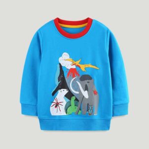 Kids Toddler Boys Casual Cute Cartoon Print Long Sleeve Sweatshirts