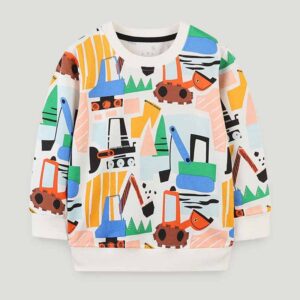 Kids Toddler Boys Casual Cute Cartoon Print Long Sleeve Sweatshirts