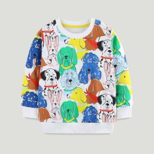 Kids Toddler Boys Casual Cute Cartoon Dog Print Long Sleeve Sweatshirts