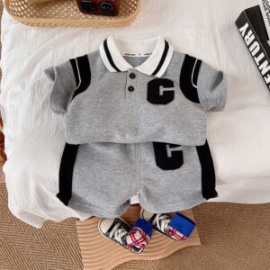 Boys Casual Two-Piece Polo Shirt Set