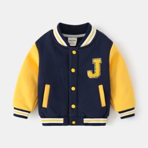 Kids Toddler Boys Casual Sports Letters Fleece Long Sleeve Baseball Jacket
