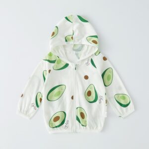 Kids Toddler Boys Girls Casual Cute Cartoon Print Long Sleeve Zipper Hooded Coat