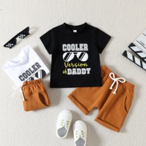 Children Summer Boys Fashion Letter Print Two-Piece Set
