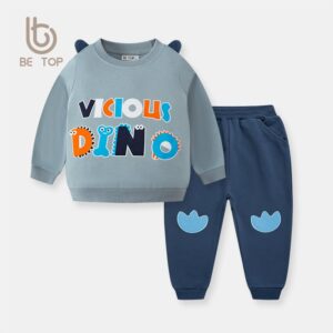 Kids Toddler Boy Fashion Alphabet Print Sweater Pants Two-Piece Set