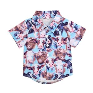 Toddler Kids Boy Fashion Beach Cartoon Short Sleeve Shirt