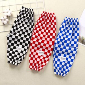 Kids Casual Plaid All Over Print Anti-mosquito Elastic Loose Pants