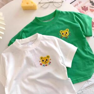Kids Toddler Boys Casual Cute Cartoon Animal Letter Print Short Sleeve T-Shirt