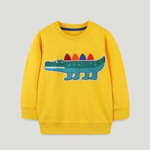 Kids Toddler Boys Casual Cute Cartoon Pattern Long Sleeve Round Neck Sweatshirts