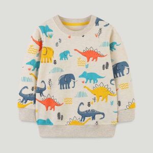 Kids Toddler Boys Casual Cute Cartoon Print Long Sleeve Round Neck Sweatshirts