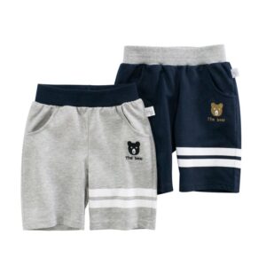 Kids Boys Casual Cartoon Bear Letter Embroidery Sport Shorts