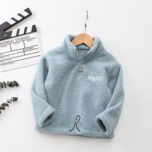 Boys Casual Simple Letter Pattern Plush Top