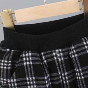 Boys Fashion Label Decor Plaid Casual Jogger Pants