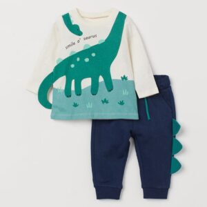 Boys Cute Dinosaur Pattern Tops And Pants Set