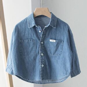 Boys Casual Solid Color Single-breasted Shirts