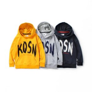 Boys Casual Solid Color Letter Printed Hoodie