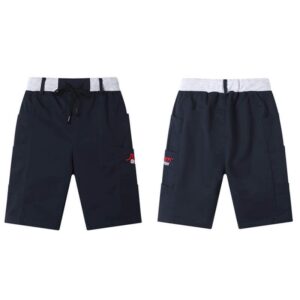 Boys Simple Solid Color Letter Embroidery Casual Shorts