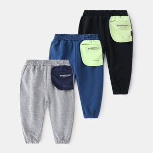 Boys Creative Pocket Design Letter Printed Trousers