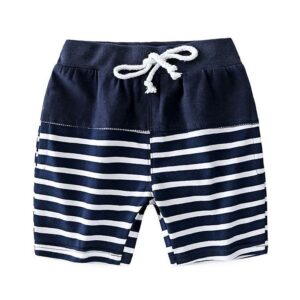 Boys Cotton Lace-up Stripe Printed Shorts