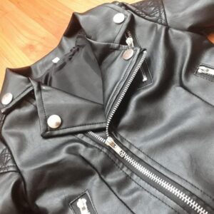 Fashion Boys Lapel Zipper Black PU Jacket