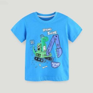 Kids Toddler Boys Casual Cute Cartoon Print Short Sleeve Round Neck T-Shirt