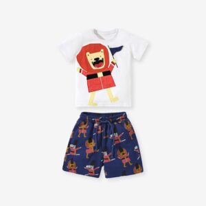 Summer Children Clothing Cartoon Lion Cute Boy Set