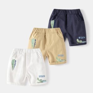 Kids Toddler Boys Casual Cute Cartoon Crocodile Print Shorts