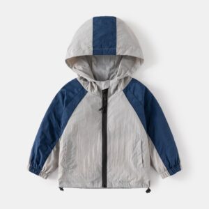 Kids Toddler Boys Fashion Casual Basic Color Split Long Sleeve Hooded Coat