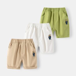 Kids Toddler Boys Fashion Casual Embroidery Cartoon Bear Shorts