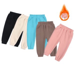 Kids Toddler Big Boys Girls Casual Cute Solid Fleece Jogger Pants